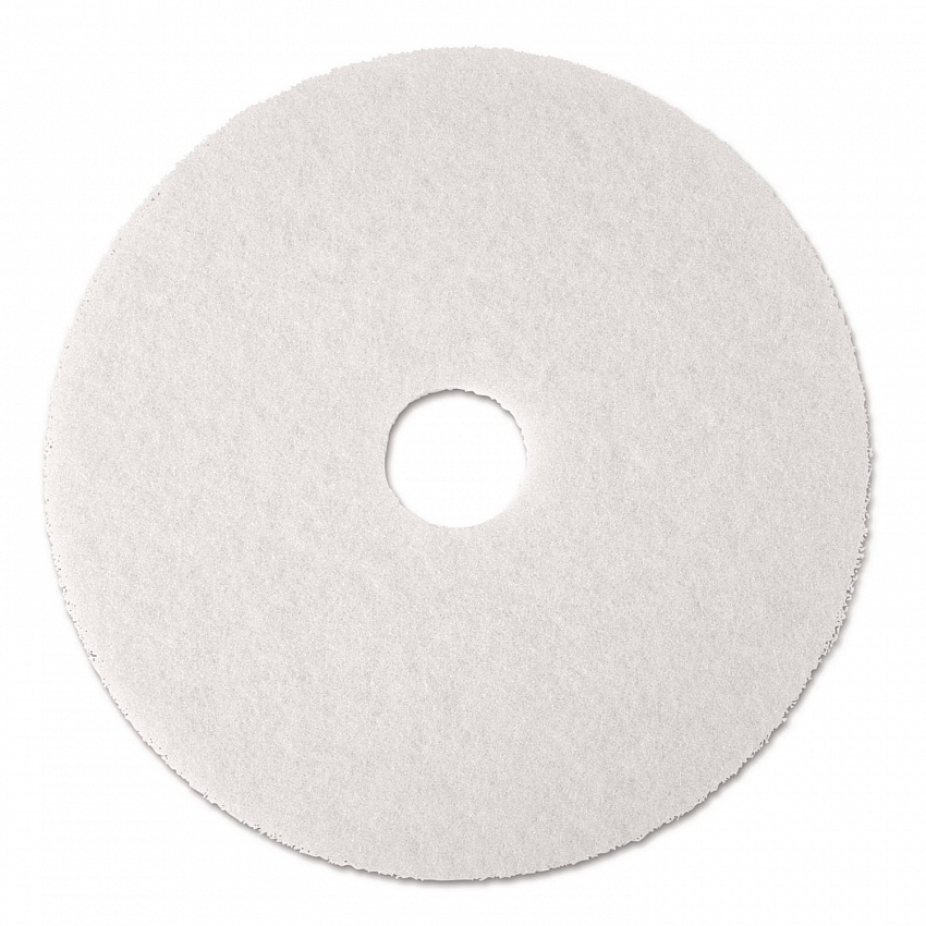 Low-Speed Super Polishing Floor Pads 4100, 13" Diameter, White, 5/Carton (08477)
