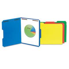 Universal Deluxe Reinforced Top Tab Folders with Two Fasteners, 1/3-Cut Tabs, Letter Size, Blue, 50/Box (13521)