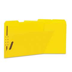 Universal Deluxe Reinforced Top Tab Folders with Two Fasteners, 1/3-Cut Tabs, Letter Size, Yellow, 50/Box (13524)