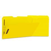 Universal Deluxe Reinforced Top Tab Folders with Two Fasteners, 1/3-Cut Tabs, Legal Size, Yellow, 50/Box (13528)