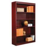 Alera Square Corner Wood Veneer Bookcase, Five-Shelf, 35.63"w x 11.81"d x 60"h, Mahogany (BCS56036MY)