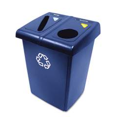 Rubbermaid Commercial Glutton Recycling Station, Two-Stream, 46 gal, Blue (1792339)