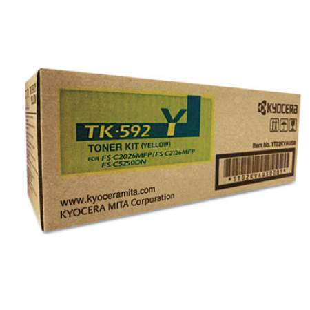 Kyocera TK592Y Toner, 7,000 Page-Yield, Yellow