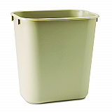 Deskside Plastic Wastebasket, 3.5 gal, Plastic, Beige (295500BG)