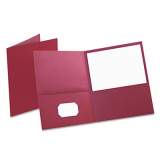 Oxford Twin-Pocket Folder, Embossed Leather Grain Paper, 0.5" Capacity, 11 x 8.5, Burgundy, 25/Box (57557)