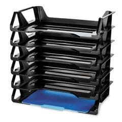 Officemate Recycled Side Load Desk Tray, 6 Sections, Letter Size Files, 15.13" x 8.88" x 15", Black, 6/Pack (26212)