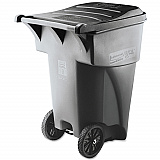 Brute Roll-Out Heavy-Duty Container, 95 gal, Polyethylene, Gray (9W22GY)