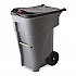 Brute Roll-Out Heavy-Duty Container, 65 gal, Polyethylene, Gray (9W21GY)