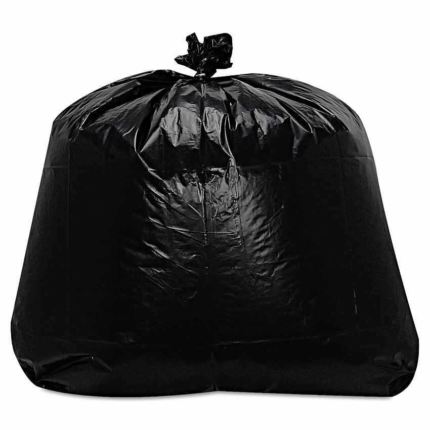 Low-Density Can Liners, 56 gal, 1.6 mil, 43" x 47", Black, Flat Pack, 100/Carton (ML4347X)