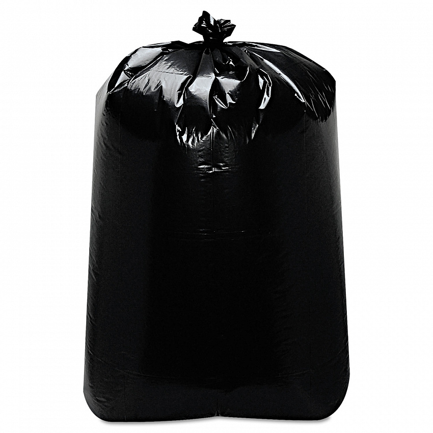 Low-Density Can Liners, 60 gal, 1.6 mil, 22" x 58", Black, Flat Pack, 100/Carton (ML3858X)