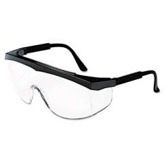 MCR Safety Stratos Safety Glasses, Black Frame, Clear Lens (SS110)