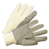 Anchor Brand PVC-Dotted Canvas Gloves, White, One Size Fits All, 12 Pairs (1000)