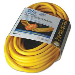CCI Polar/Solar Outdoor Extension Cord, 50ft, Three-Outlets, Yellow (03488)