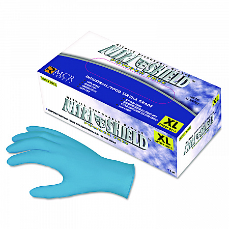 Disposable Nitrile Gloves, Powder-Free, Large, 4 mil Thick, Blue, 100/Box (6015L)