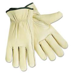MCR Safety Economy Leather Drivers Gloves, White, Large, 12 Pairs (3211L)