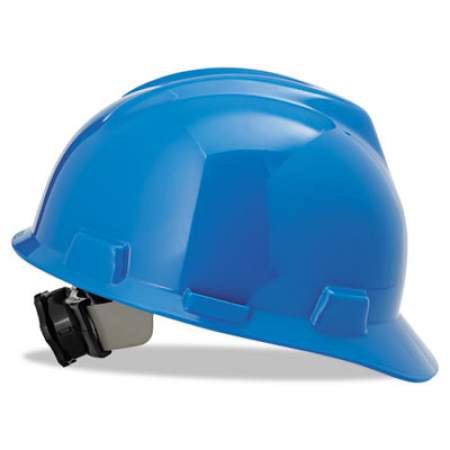 MSA V-Gard Hard Hats, Ratchet Suspension, Size 6 1/2 - 8, Blue (475359)