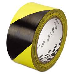 3M 766 Hazard Marking Vinyl Tape, 2" x 36 yds, Black/Yellow (02120043181)