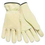 MCR Safety Full Leather Cow Grain Driver Gloves, Tan, Large, 12 Pairs (3200L)