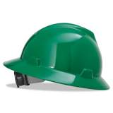 MSA V-Gard Full-Brim Hard Hats, Ratchet Suspension, Size 6 1/2 - 8, Green (475370)