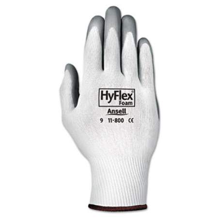 AnsellPro HyFlex Foam Gloves, White/Gray, Size 8, 12 Pairs (118008)