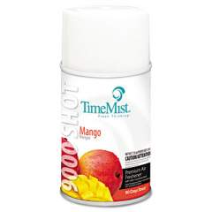 TimeMist 9000 Shot Metered Air Fresheners Refill, Mango, 7.5 oz Aerosol Spray, 4/Carton (1042657)