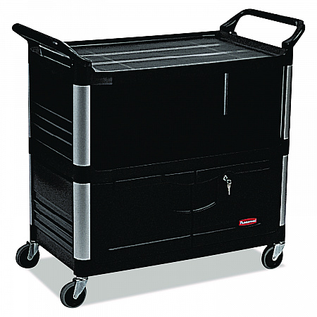 Xtra Equipment Cart, Plastic, 3 Shelves, 300 lb Capacity, 20.75