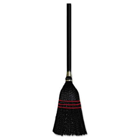 Boardwalk Flag Tipped Poly Lobby Brooms, Flag Tipped Poly Bristles, 38" Overall Length, Natural/Black, 12/Carton (951BP)