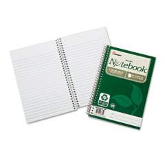 AbilityOne 7530016002017 SKILCRAFT Recycled Notebook, 1 Subject, Medium/College Rule, Green Cover, 9.5 x 6, 80 Sheets, 3/Pack