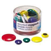 Officemate Assorted Magnets, Circles, Assorted Sizes and Colors, 30/Tub (92500)