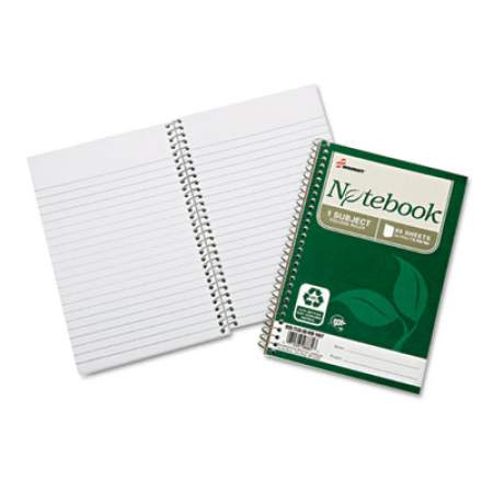 AbilityOne 7530016002013 SKILCRAFT Recycled Notebook, 1 Subject, Medium/College Rule, Green Cover, 7.5 x 5, 80 Sheets, 6/Pack