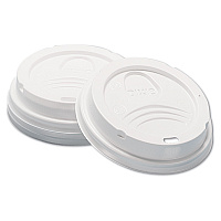 Dome Hot Drink Lids, WiseSize, Fits 8 oz Hot Cups, Plastic, White, 100/Sleeve, 10 Sleeves/Carton (D9538)