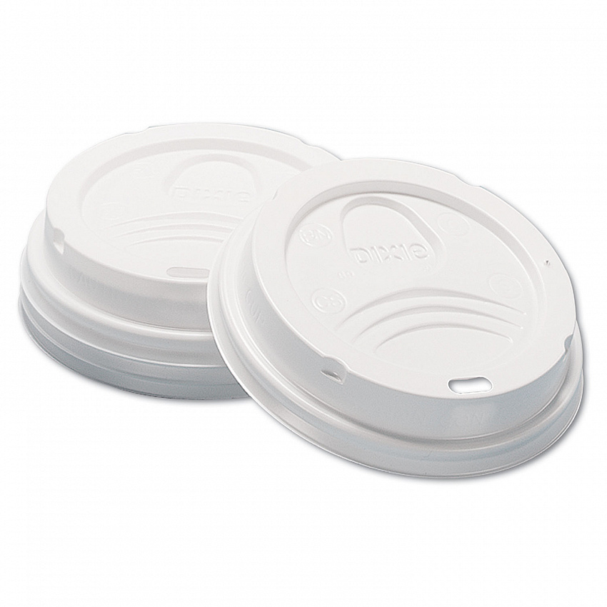 Dome Hot Drink Lids, WiseSize, Fits 8 oz Hot Cups, Plastic, White, 100/Sleeve, 10 Sleeves/Carton (D9538)