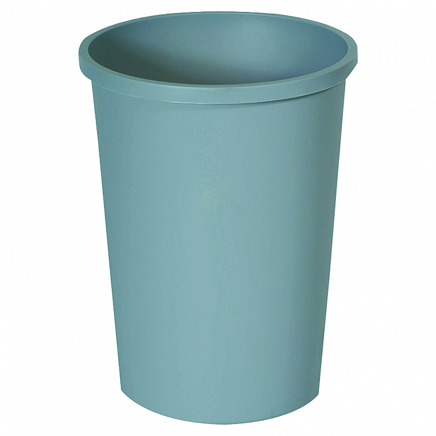 Untouchable Large Plastic Round Waste Receptacle, 11 gal, Plastic, Gray (2947GRA)