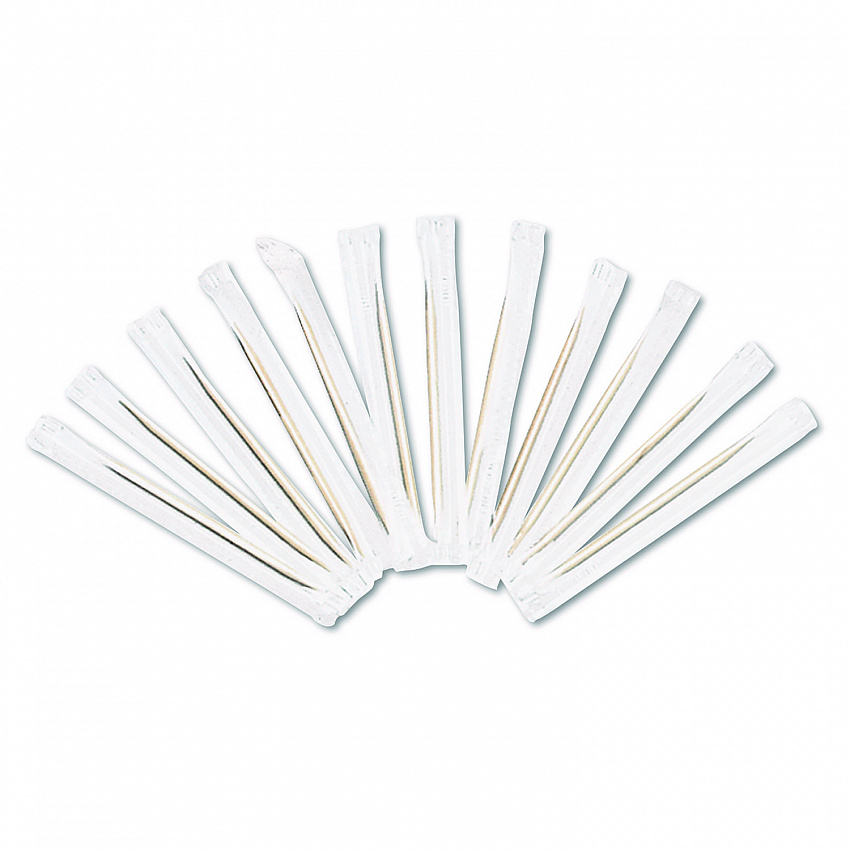 Cello-Wrapped Round Wood Toothpicks, 2.5", Natural, 1,000/Box, 15 Boxes/Carton (RIW15)