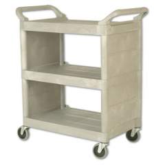 Rubbermaid Commercial Utility Cart, 300-lb Capacity, Three-Shelf, 32w x 18d x 37.5h, Platinum (335588PLA)