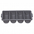 Cutlery Bin, 4 Compartments, 11.5 x 21.25 x 3.75, Plastic, Gray (3362GRA)