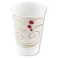 Symphony Design Wax-Coated Paper Cold Cups, ProPlanet Seal, 7 oz, Beige/White/Red, 100/Sleeve, 20 Sleeves/Carton (R7NSYM)