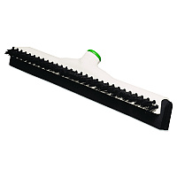 Sanitary Brush with Squeegee, Black Polypropylene Bristles, 18" Brush, Moss Plastic Handle (PB45A)