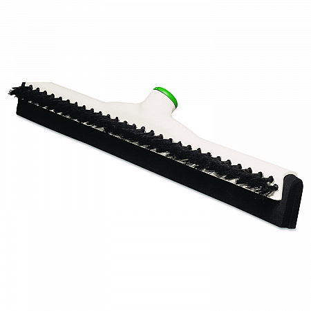 Sanitary Brush with Squeegee, Black Polypropylene Bristles, 18