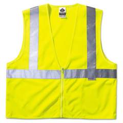 ergodyne GloWear Class 2 Standard Vest, Lime, Mesh, Zip, Large/X-Large (21125)