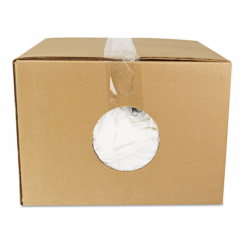 New Bleached White T-Shirt Rags, 25 Pounds/Bag (45525)