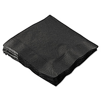 Embossed Beverage Napkins, 2-Ply, 9.5 x 9.5, Black, 1,000/Carton (180313)