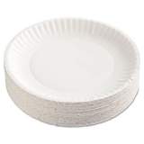 AJM Gold Label Coated Paper Plates, 9" Dia, White, 100/pack, 10 Packs/carton (CP9GOEWHCT)