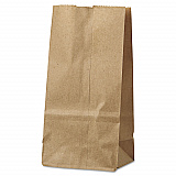 Grocery Paper Bags, 2# Size, 30# Basis Weight, 4.13" x 2.63" x 7.88", Kraft, 500/Bundle (GK2500)