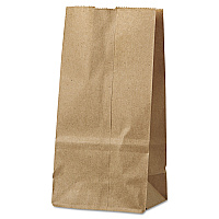 Grocery Paper Bags, 2# Size, 30# Basis Weight, 4.13" x 2.63" x 7.88", Kraft, 500/Bundle (GK2500)