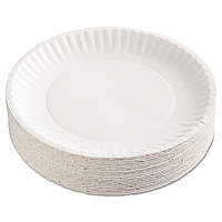 Paper Plates, 9" dia, White, 100/Pack, 12 Packs/Carton (PP9GRAWH)