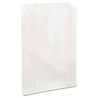 Grease-Resistant Single-Serve Bags, 6.5" x 1" x 8", White, 2,000/Carton (300422)