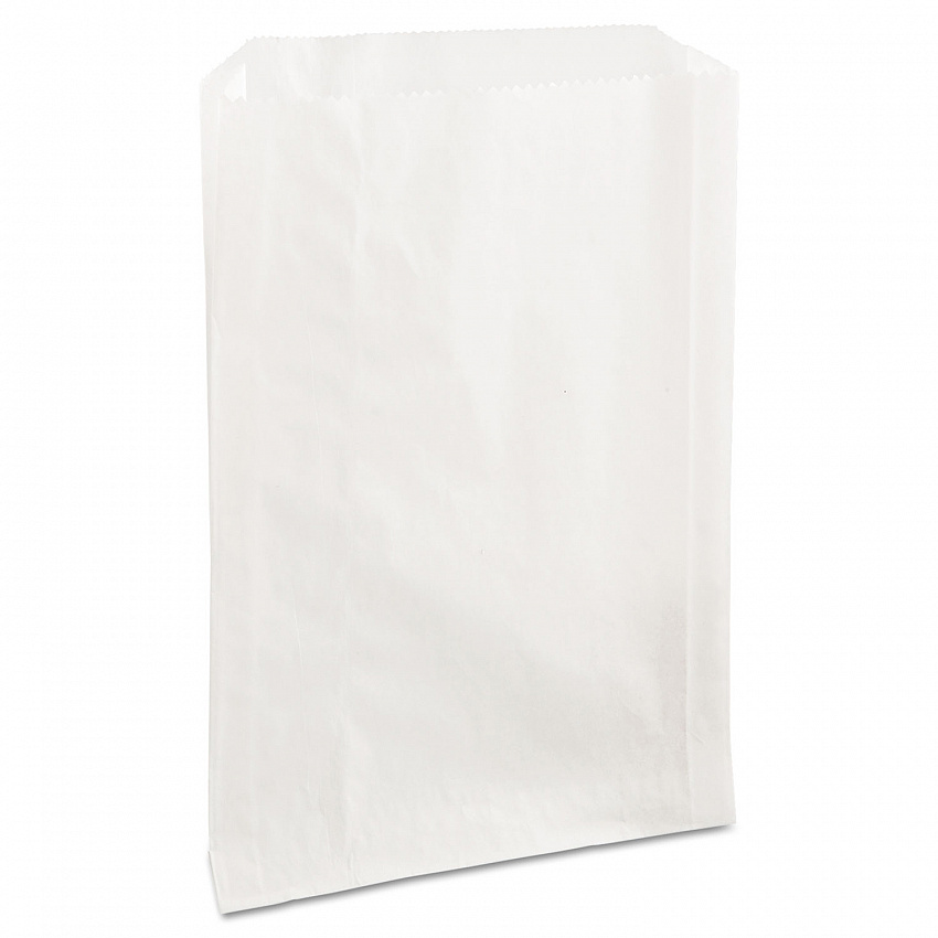 Grease-Resistant Single-Serve Bags, 6.5" x 1" x 8", White, 2,000/Carton (300422)