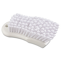 Scrub Brush, White Polypropylene Bristles, 6" Brush, 6" Handle (FSCBWH)