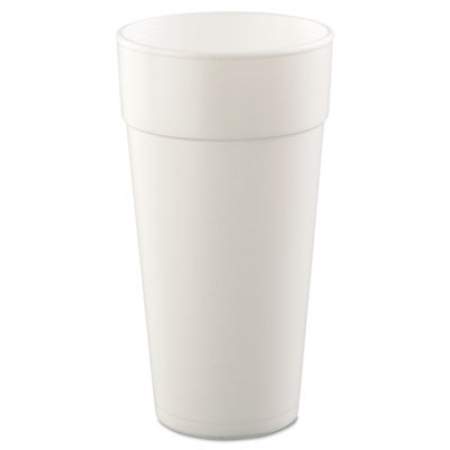 Dart Foam Drink Cups, Hot/Cold, 24 oz, White, 25/Bag, 20 Bags/Carton (24J16)